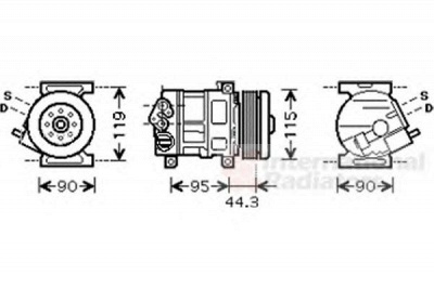 VAN WEZEL 1700k330 -  Компрессор, кондиционер